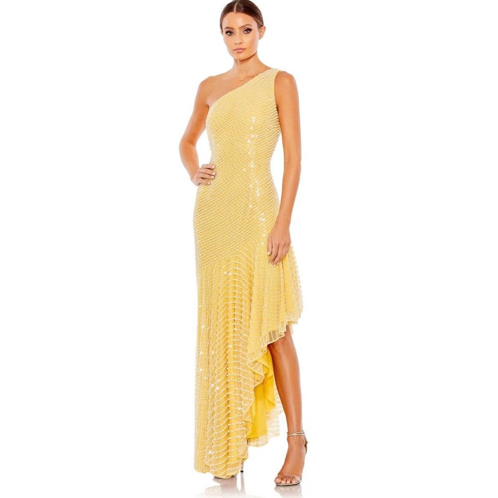 MAC DUGGAL ONE SHOULDER ASYMMETRICAL HEM DRESS Style #93741